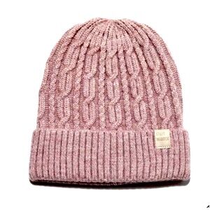 Steve Madden Blush Cable Knit Beanie